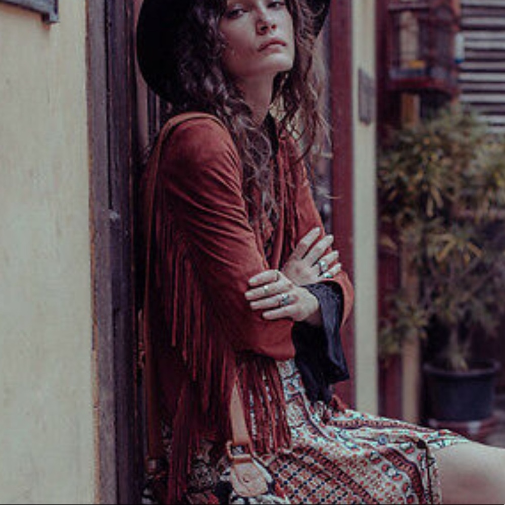 Cleobella Everly Leather Fringe Jacket - Picture 2 of 9